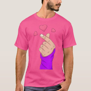 T-shirt Coréen Finger Heart K-pop Merchandises Girls K-Dra