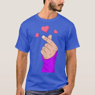 T-shirt Coréen Finger Heart Kpop Merchandise Girls KDrama 