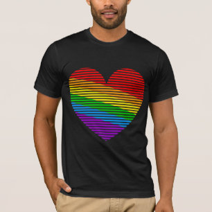 T-shirt Corey Tiger 80s Rainbow Stripe Coeur Chemise