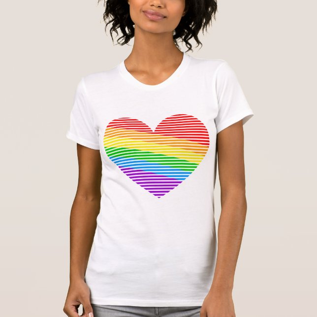 T-shirt Corey Tiger 80s Rainbow Stripe Heart Débardeur (Devant)