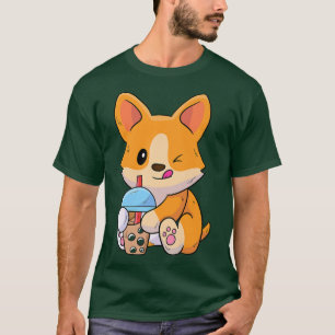 T-shirt Corgi aime Boba Funny Boire Boba Tea-531