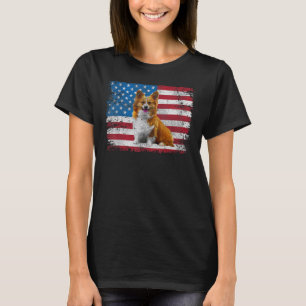 T-shirt Corgi Américain Patriotique Drapeau USA