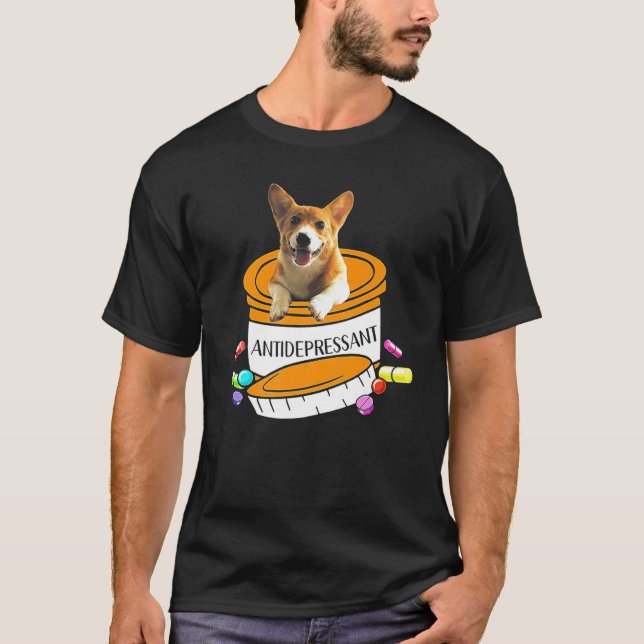 T-shirt Corgi Antidépresseur Premium (Devant)