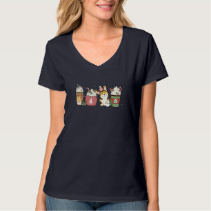 T-shirt Corgi café Latte hiver Noël Chien Maman Vacances