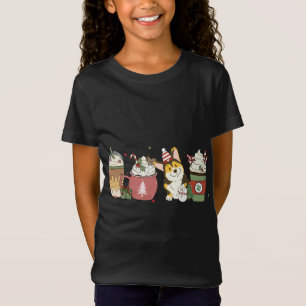 T-Shirt Corgi café Latte hiver Noël Chien Maman Vacances