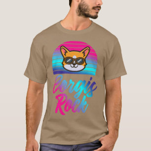 T-shirt Corgi Chien Lovercorgis Rocher Corgi Chien En Lune