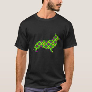 T-shirt Corgi Chien Mardi Gras Fête Costume Coupe