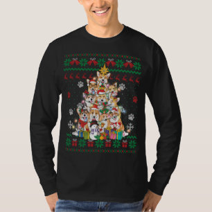 T-shirt Corgi Christmas Tree Fairy Lights Père Noël Amoure