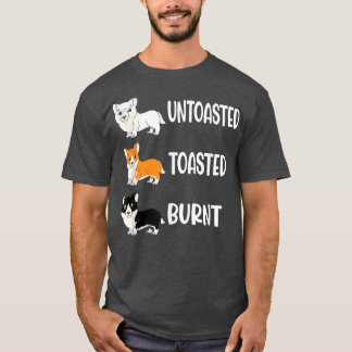 T-shirt Corgi Couleurs non grillé Grillé Chien brûlé Corgi