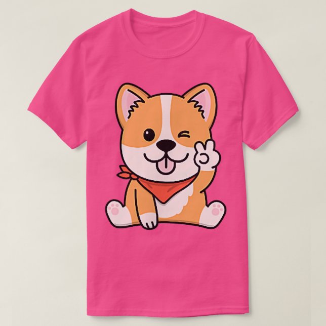 T-shirt Corgi de chien mignon (Design devant)