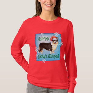 T-shirt Corgi de Gallois de cardigan de Noël