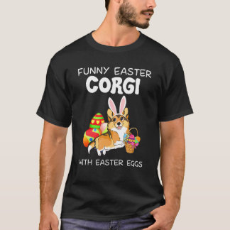 T-shirt Corgi de Pâques avec œufs de Pâques