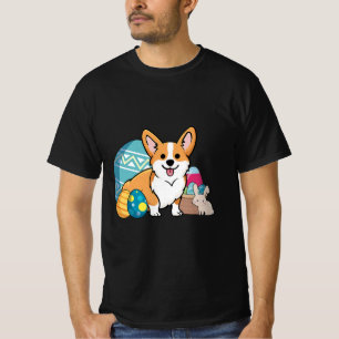 T-shirt Corgi de Pâques Chien Cute Cartoon Style OEufs de 