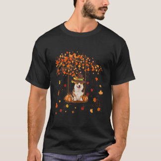 T-shirt Corgi Dog Autumn Thanksgiving