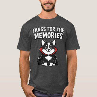 T-shirt Corgi drôle d'Halloween Vampire Canine aux crocs