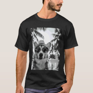 T-shirt Corgi drôle en selfie Chien Vacances d'été