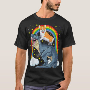 T-shirt Corgi équitation Dinosaur T Rex Chien Funny Corgi