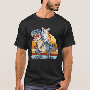 T-shirt Corgi équitation Dinosaur T Rex Cute Corgis Amoure