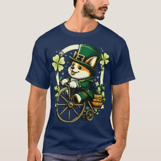 T-shirt Corgi équitation d'un Jour de la Saint Patrick à c