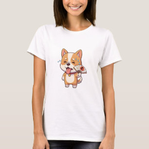 T-shirt Corgi Estival En sueur – Chien de Dessin Animé Mig