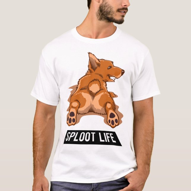 T-shirt Corgi étirant la vie Splooting de Sploot (Devant)