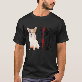 T-shirt Corgi Extraordinaire Aimer Forte Happy Selfless Gr