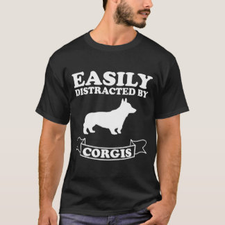 T-shirt Corgi Facilement Distrait Par Corgis