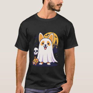T-shirt Corgi Fantôme Citrouille Épouvantable Mignon Hallo