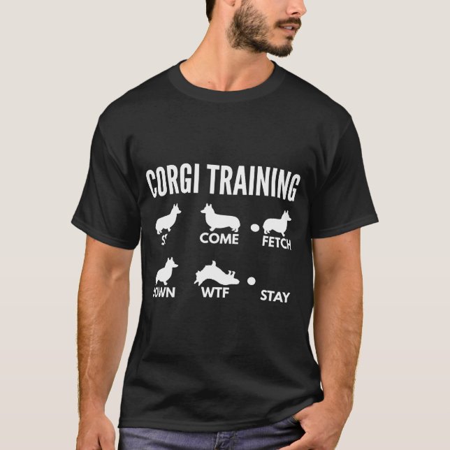 T-shirt Corgi Formation Cardigan Welsh Corgi Tricks (Devant)