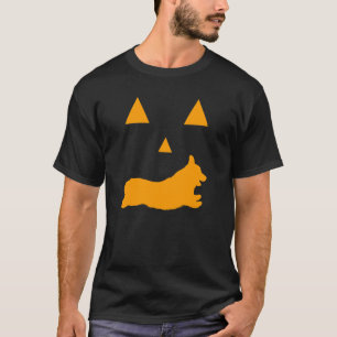 T-shirt Corgi Halloween Visage Effrayant Chien Classique