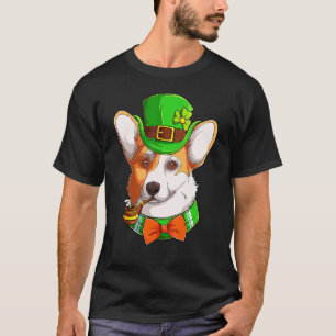T-shirt Corgi Irlandais St Patrick Jour Leprechaun Corgi