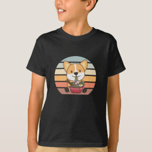 T-shirt Corgi J'Aime Vraiment Ramen Sweet Kawaii Noodle