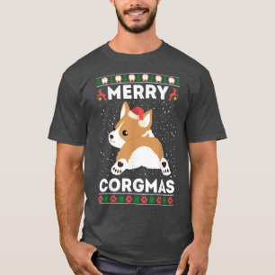 T-shirt Corgi laide de Noël style joyeux Corgmas S