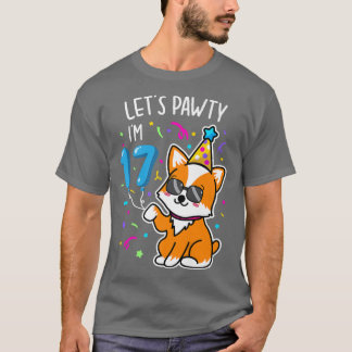 T-shirt Corgi Lets Pawty Im 17e, 17 Ans Tee
