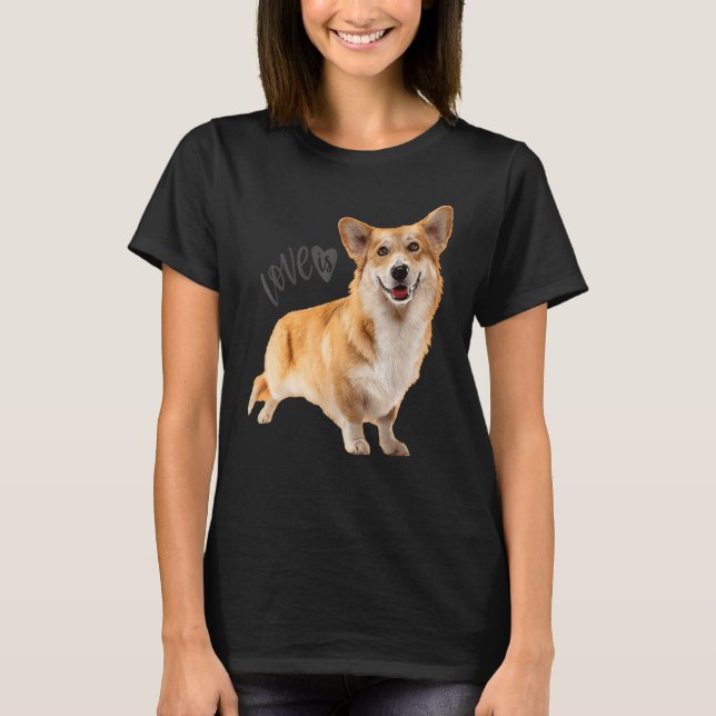 T-shirt Corgi Love Est Chien Maman Papa Chien Puppy Pet Fe (Devant)