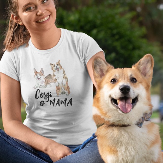 T-shirt Corgi Mama Cute Aquarelle chien (Créateur téléchargé)