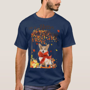 T-shirt Corgi Maple Tree Thanksgiving Day mignon chien Aut