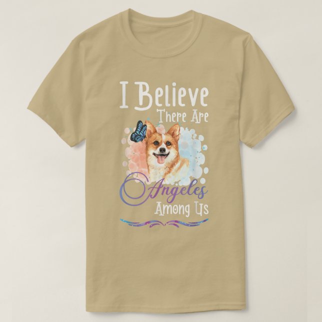 T-shirt Corgi mignon Amoureux des chiens Tee Je Crois Qu'I (Design devant)