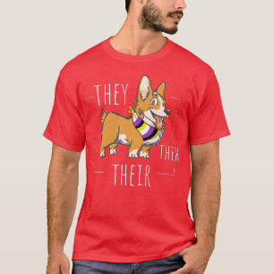 T-shirt Corgi Mignonne Non Binary Ils Leur Gend Agender