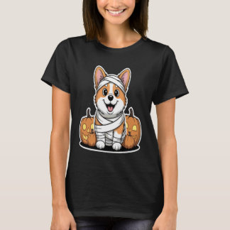 T-shirt Corgi Mummy Halloween Pumpkins Dog