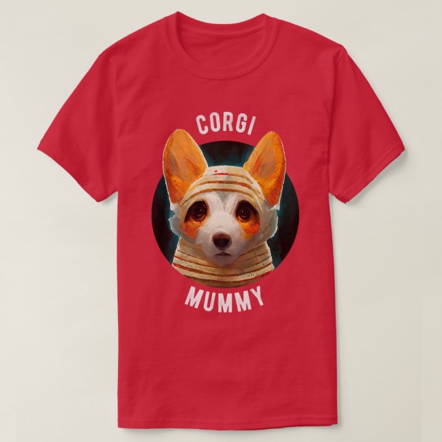 T-shirt Corgi Mummyhalloween-585 (Design devant)