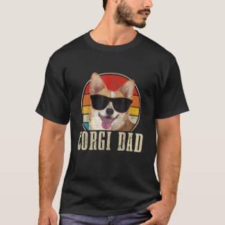 T-shirt Corgi Papa Lunettes de soleil Vintages Funny Corgi