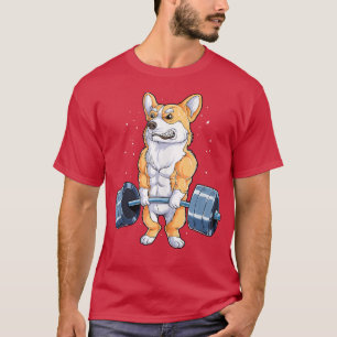 T-shirt Corgi Poids Funny Deadlift Homme Fitness Gym