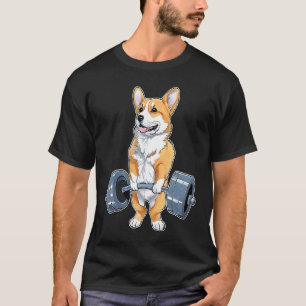T-shirt Corgi Poids Lifter Bodybuilding Poids Lifting De