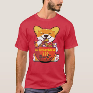 T-shirt CORGI POWERESSÉ PAR RAMEN   Kawaii Corgi Manger Ra