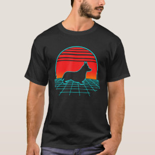 T-shirt Corgi Retro Vintage 80s Vaporwave Pembroke Welsh