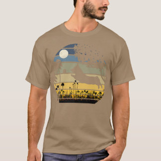 T-shirt Corgi Saut Dans Un Champ De Fleurs Lune Nuit332