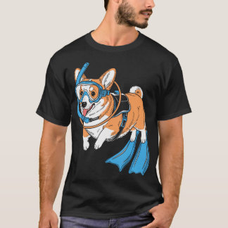 T-shirt Corgi Scuba Diver Under Water Diving Scuba Divers