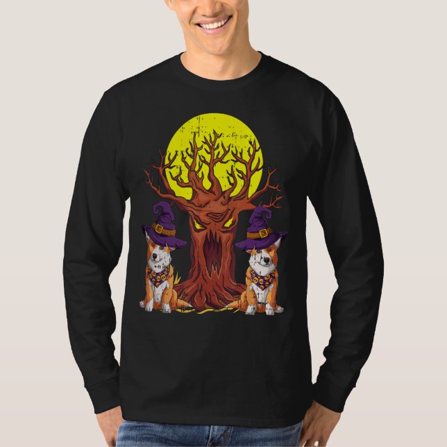 T-shirt Corgi sorcier Casquette Halloween Costume Amoureux (Devant)