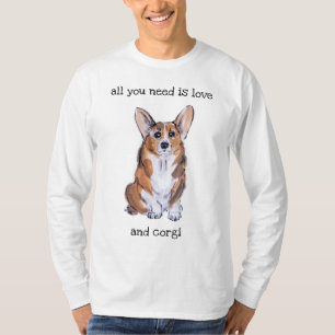 T-shirt Corgi suet et aquarelle